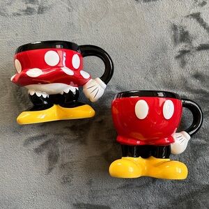 Disney Store Mickey & Minnie Sculpted Pants Coffee Mug Set
